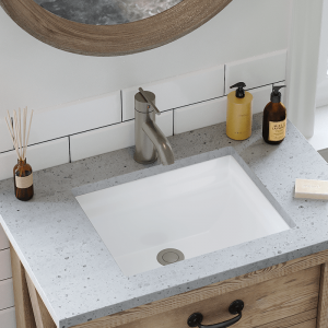 Rectangle undermount bath sink.