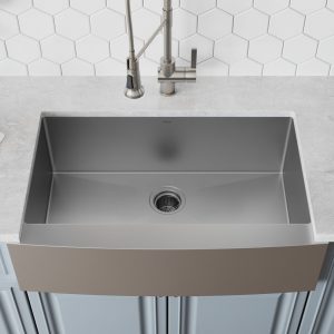 zero radius farmhouse apron sink.